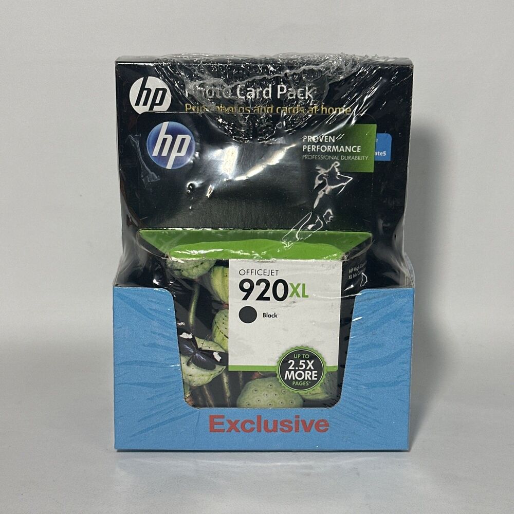 HP Office jet 920 XL Black Ink & Photo Card Pack Sealed NIP Exclusive
